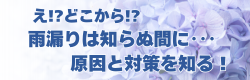 こらむ「雨漏りの原因と対策」